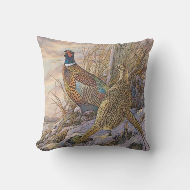 Pheasant Tapestry Poster Triptych Button Schlüssel Kissen (Vorderseite)
