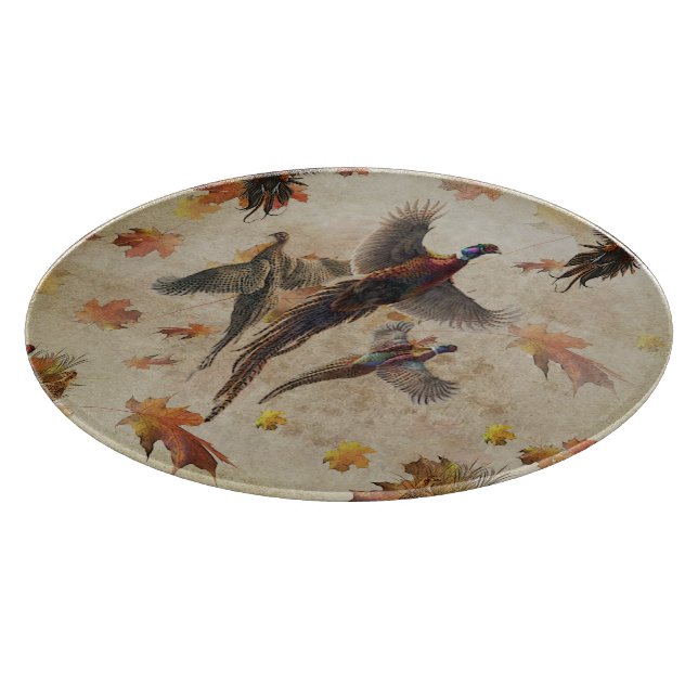 Pheasant tapestyposter Acryltriptych k Schneidebrett (Ecke)