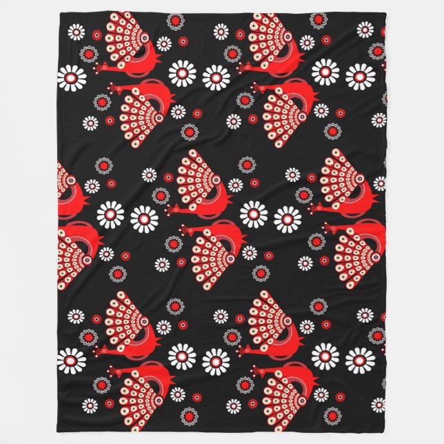 Pheasants Peacock Art Fleecedecke (Vorderseite)