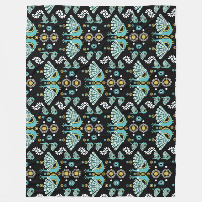 Pheasants Peacock Art Fleecedecke (Vorderseite)