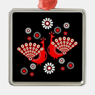 Pheasants Peacock Art Ornament Aus Metall