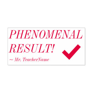 "PHENOMENALES ERGEBNIS!" + Tutor-Name Kautschuk-Br Permastempel