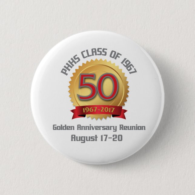 PHHS Klasse des Wiedersehen 1967 50-Year Button (Vorderseite)