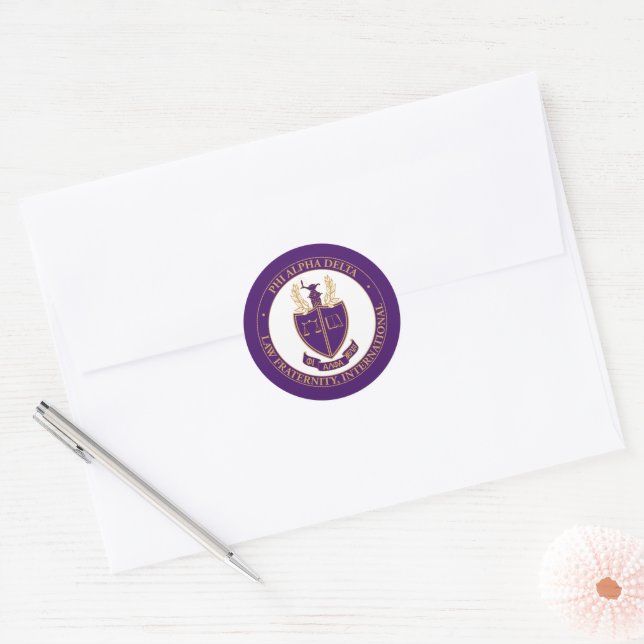 Phi Alpha Delta-Logo Runder Aufkleber (Umschlag)