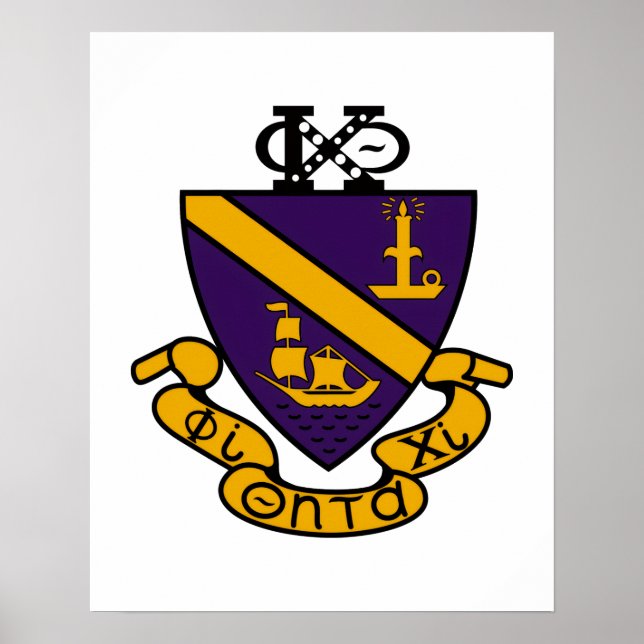 Phi Chi Theta | Farb-Wappen Poster (Vorne)