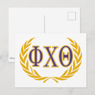 Phi Chi Theta   Griechisch mit Kranz Postkarte