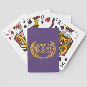 Phi Chi Theta Griechisch mit Kranz Spielkarten