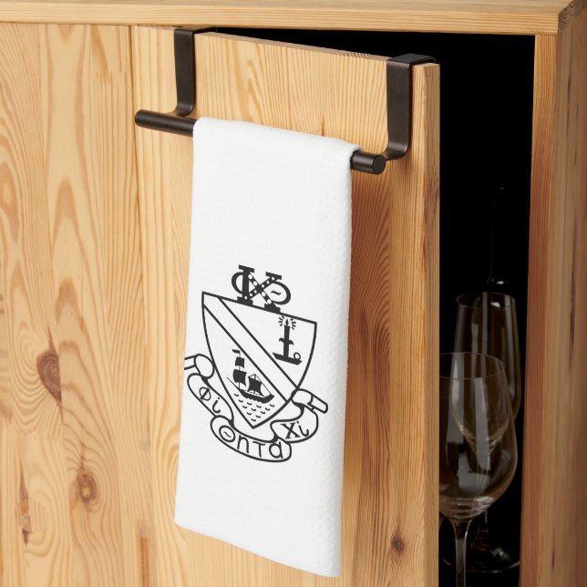 Phi Chi Theta Wappen | S/W Geschirrtuch (Drittel gefaltet)