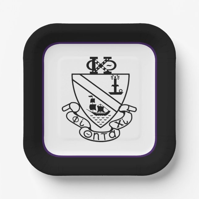 Phi Chi Theta Wappen | S/W Pappteller (Vorderseite)