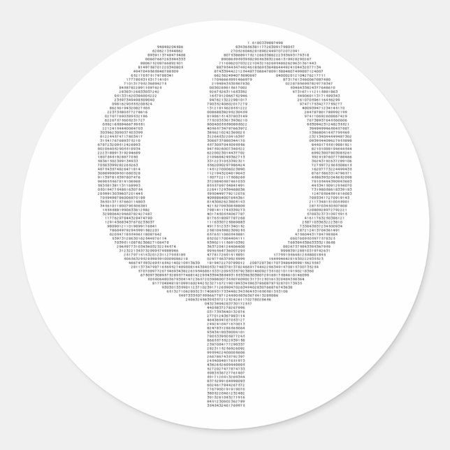 Phi (Goldene Ratio) Runder Aufkleber (Vorderseite)