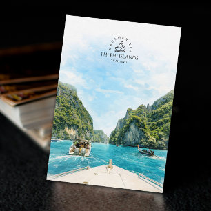 Phi Phi Inseln, Thailand Wasserfarben-Andenken Postkarte