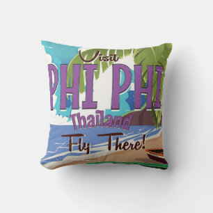 Phi Phi thailand Vintage Reiseplakat Kissen