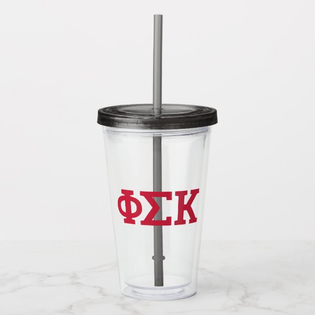 Phi Sigma Kappa Buchstaben Acryltrinkbecher (Vorderseite)