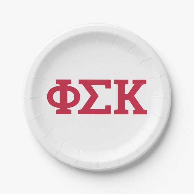 Phi Sigma Kappa Buchstaben Pappteller (Vorderseite)