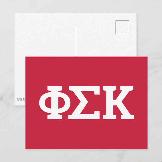 Phi Sigma Kappa Buchstaben Postkarte (Vorne/Hinten)