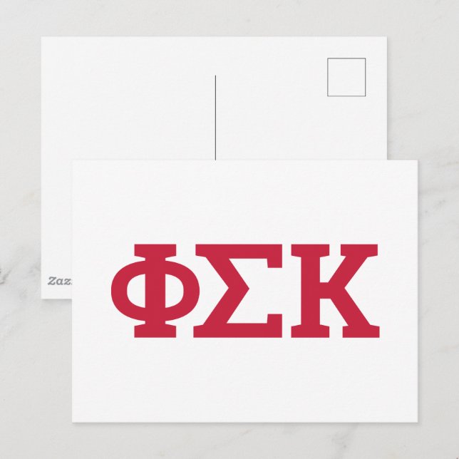 Phi Sigma Kappa Buchstaben Postkarte (Vorne/Hinten)