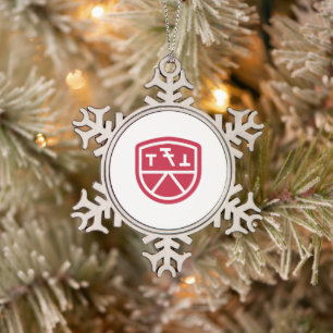 Phi Sigma Kappa Schild Schneeflocken Zinn-Ornament