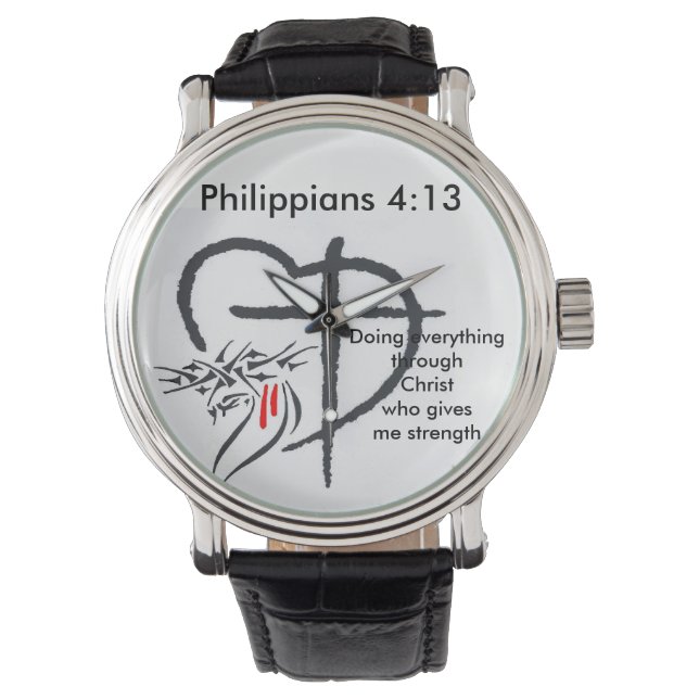 Phil 4:13 Männerwache Armbanduhr (Vorderseite)