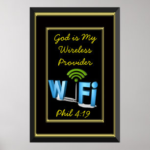 Phil 4:19 Gott ist mein Wireless-Provider Poster