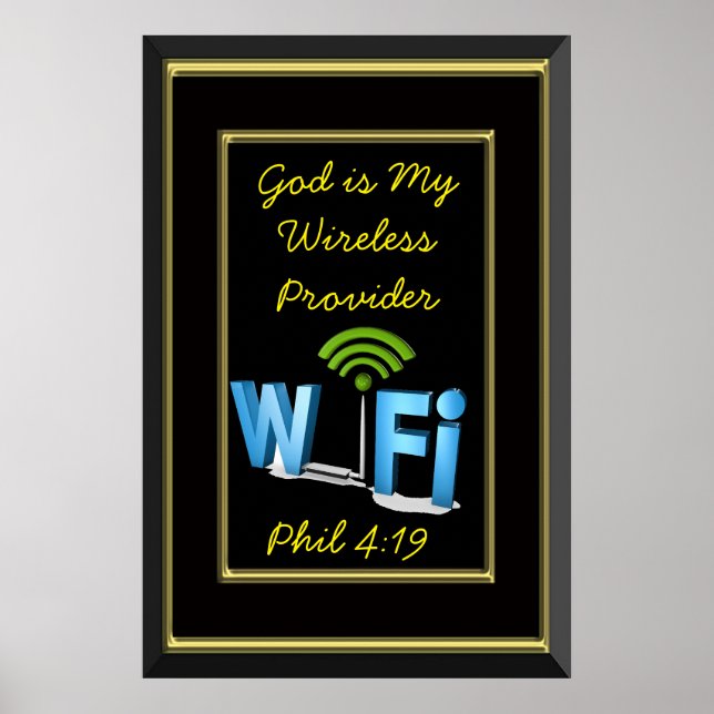 Phil 4:19 Gott ist mein Wireless-Provider Poster (Vorne)
