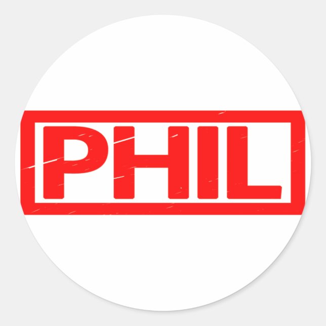 Phil Briefmarke Runder Aufkleber (Vorderseite)