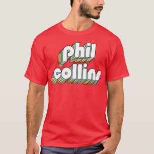 Phil Collins Retro Rainbow Typografie Faded Style T-Shirt