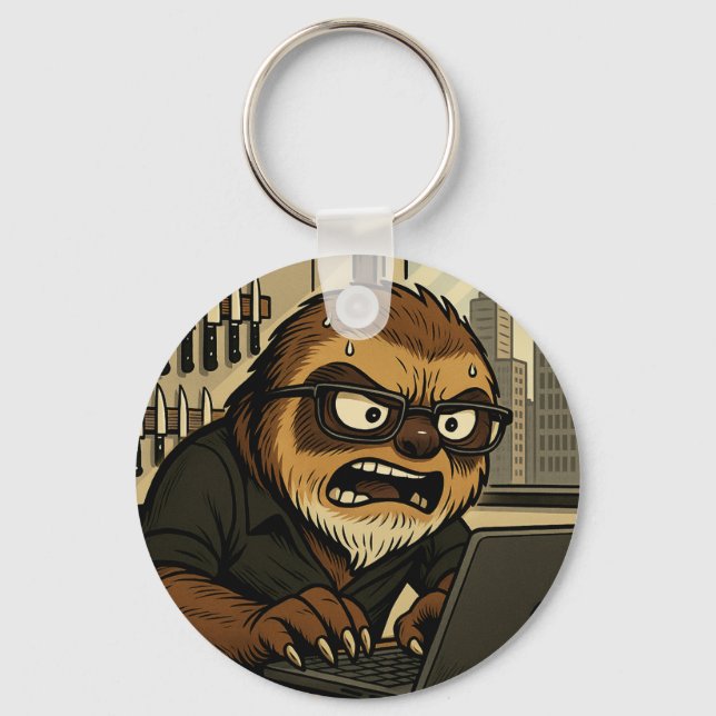 Phil Elmore Agitated Sloth Keychain Schlüsselanhänger (Vorderseite)