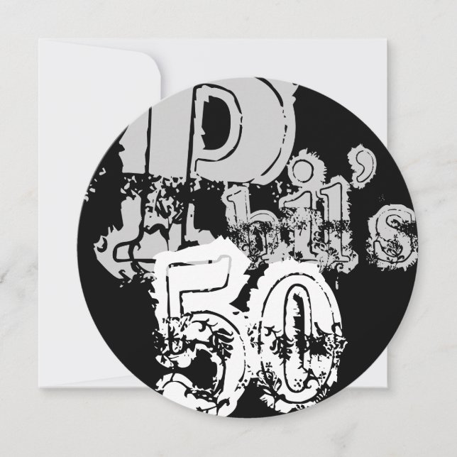 Phil ist 50. (rund) einladung (Vorderseite)