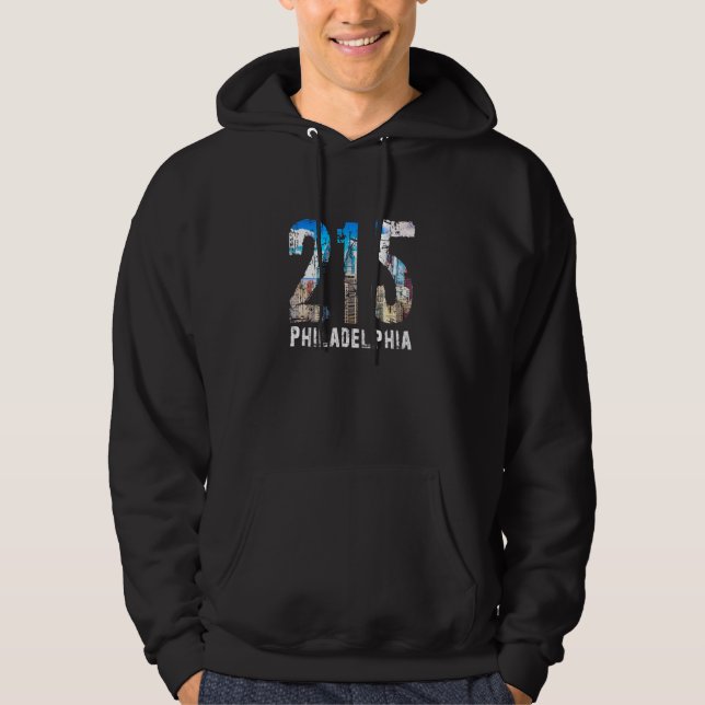 Philadelphia 215 Philly 215 Skyline Area Code Hoodie (Vorderseite)