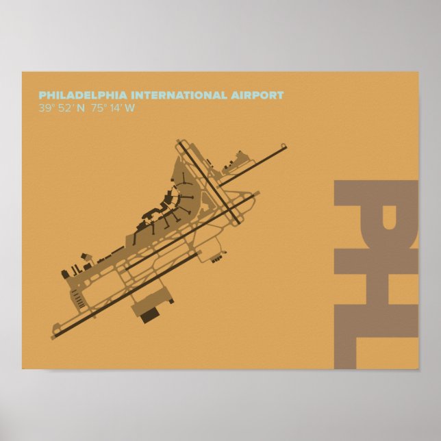 Philadelphia Airport (PHL) Diagramm Poster (Vorne)