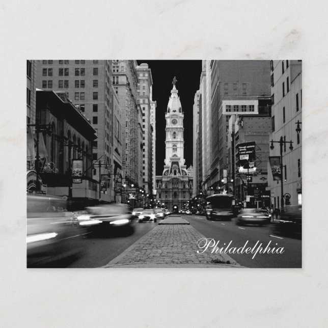 Philadelphia auf der Nachtpostkarte Postkarte (Vorderseite)