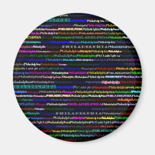 Philadelphia Black Background Magnet