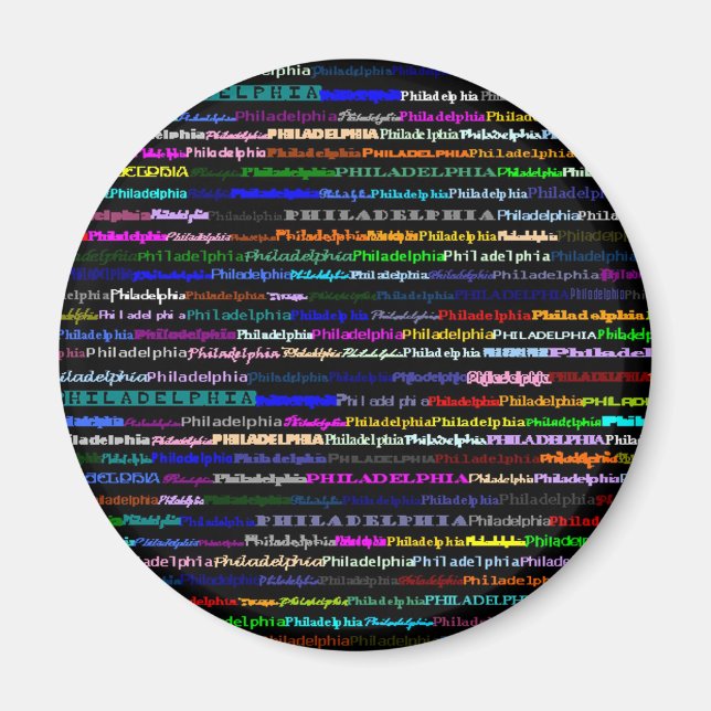 Philadelphia Black Background Magnet (Vorne)