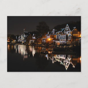 Philadelphia Boathouse Row bei Sonnenuntergang Postkarte