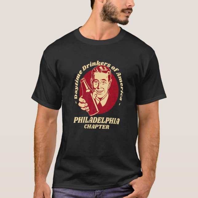 Philadelphia Chapter Daytime Drinkers Bierbrauen T-Shirt (Vorderseite)