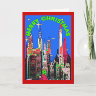 Philadelphia Christmas Sky Weihnachtskarte Feiertagskarte