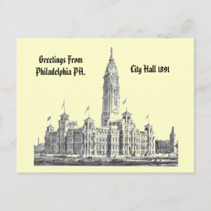 Philadelphia City Hall PA 1891 Postkarte