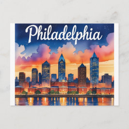 Philadelphia City Pennsylvania USA Skyline Postkarte