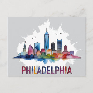 Philadelphia City Pennsylvania USA Skyline Postkarte