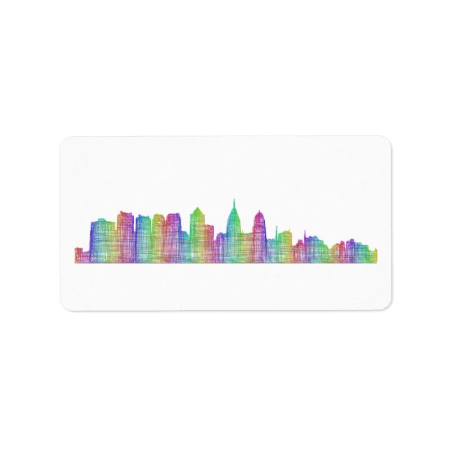 Philadelphia City Skyline Adressaufkleber (Vorne)