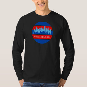 Philadelphia Cityscape Patriotic Sunset Philly Pa T-Shirt