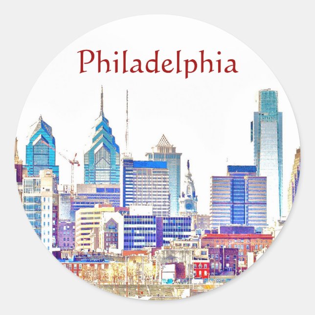 Philadelphia Color Sketch Sticker (Vorderseite)