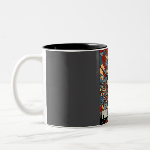 Philadelphia Earthtone Map - Farbenfrohe Abstrakte Zweifarbige Tasse