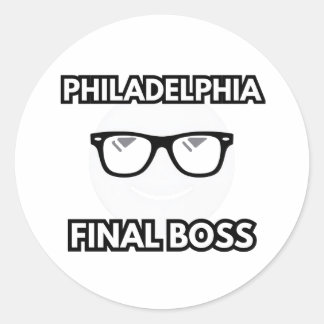 Philadelphia Endgegner Cooles Emoji Runder Aufkleber