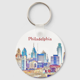 Philadelphia-Farbskizze-Schlüsselanhänger Schlüsselanhänger
