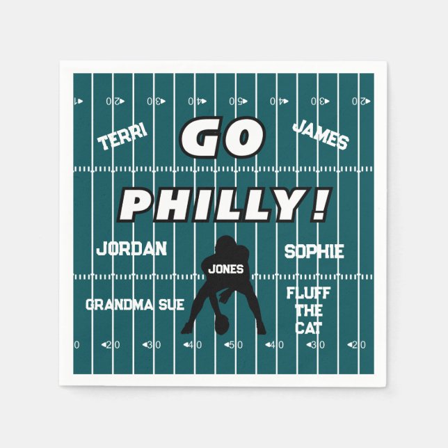 Philadelphia Football Fan Paper Napkin Serviette (Vorderseite)