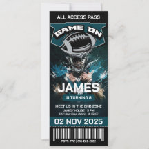 Philadelphia Football Ticket Birthday Invitation