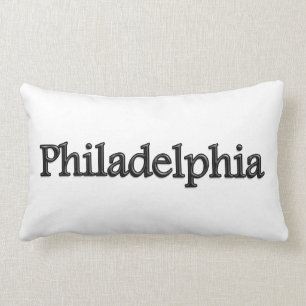 Philadelphia - graue Buchstaben - auf Weiß Lendenkissen