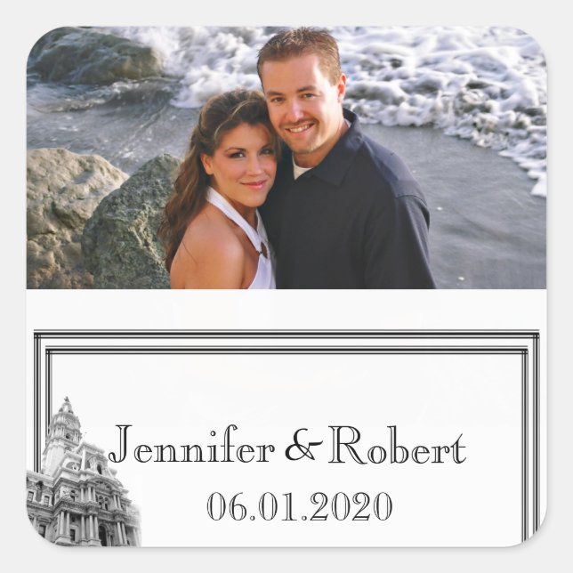 Philadelphia Hochzeit in Urlaubsort Fevor Sticker (Vorderseite)