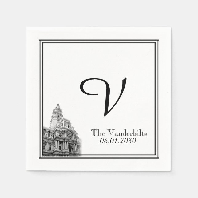 Philadelphia Hochzeit in Urlaubsort Napkin Serviette (Vorderseite)